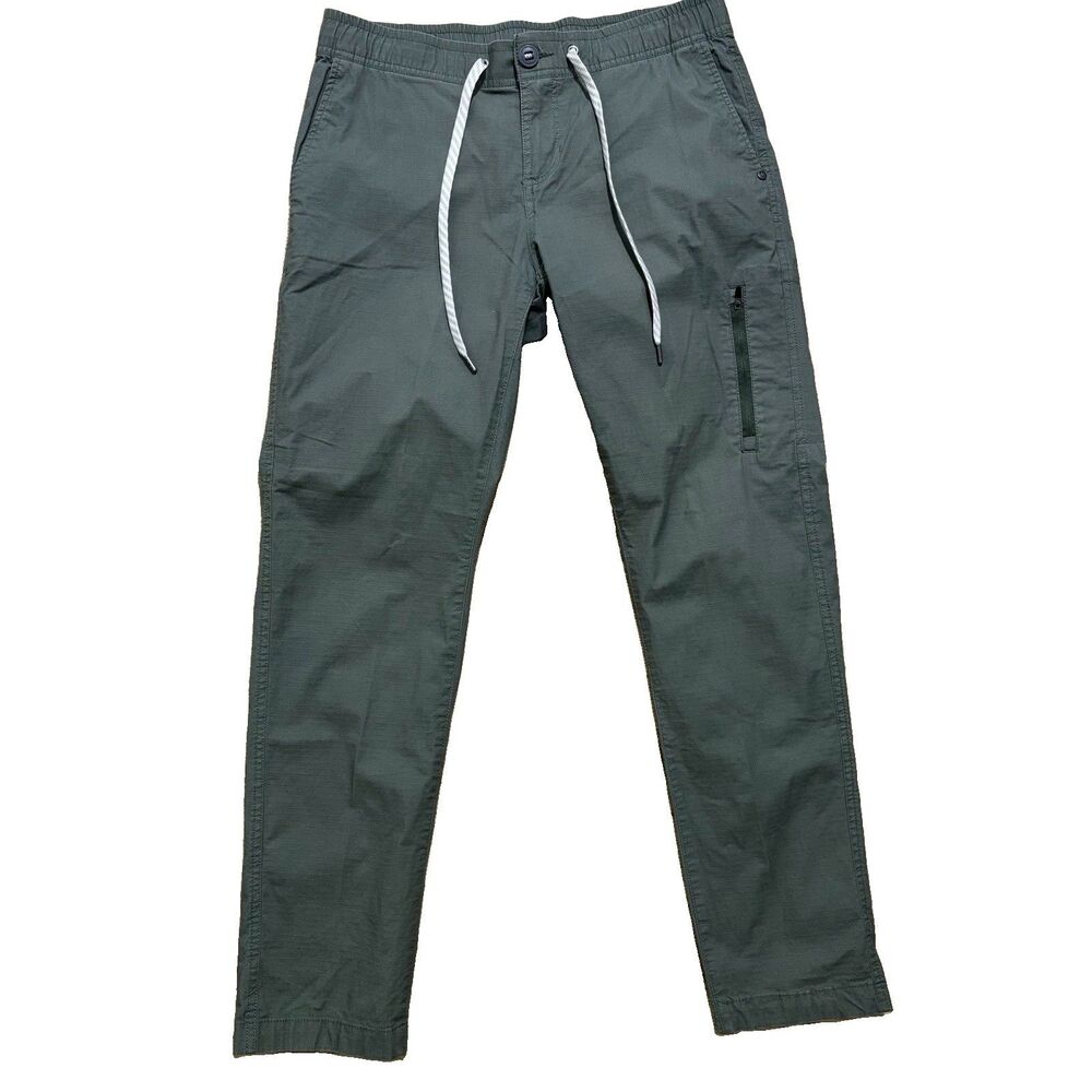 Vuori Ripstop Pants Womens Medium Green Drawstring Elastic Waist Organic Cotton